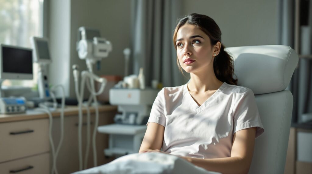 sterilet descendu dans le col