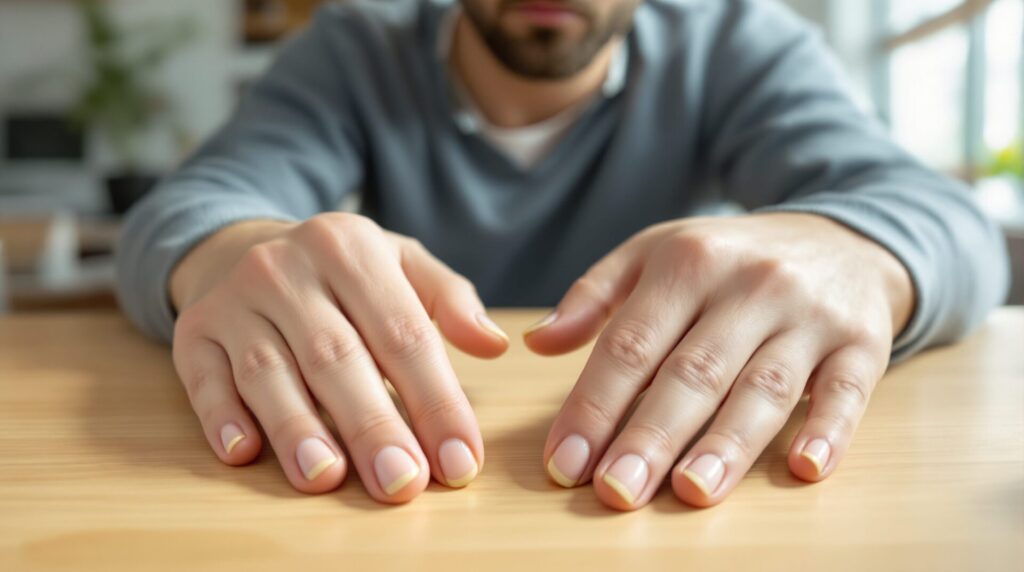 ongles jaune et blanc