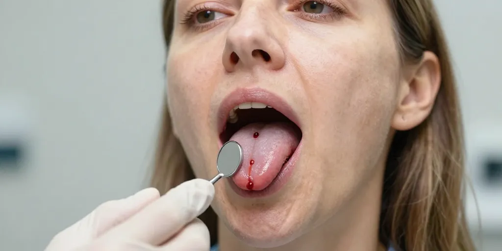 boule de sang sous la langue